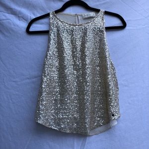 Abercrombie gold sequin blouse